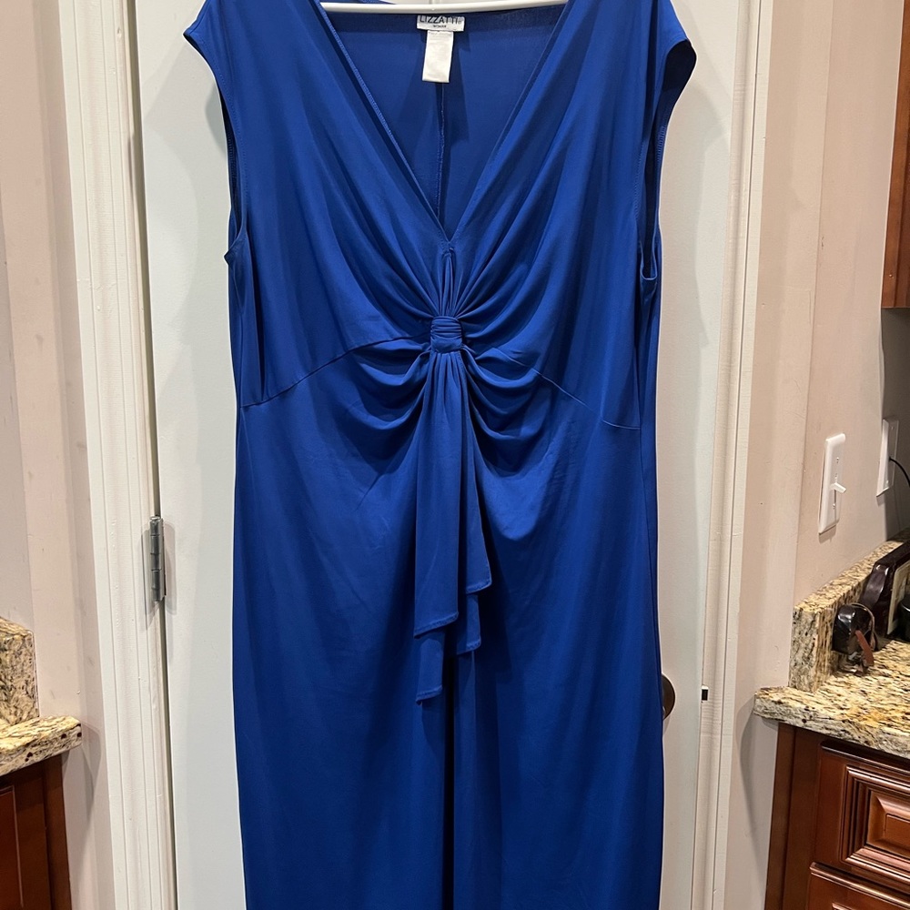 Lizzatti Blue Sleeveless Dress Sz 18w - Picture 2 of 5